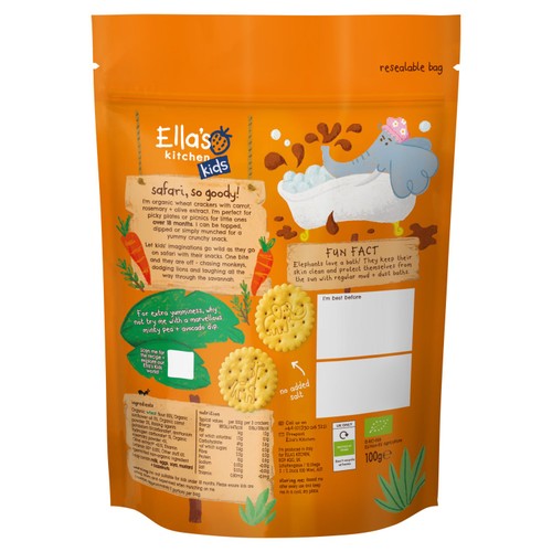 Ella's Kitchen Organic Safari Crackers Carrot & Rosemary 18+ Months