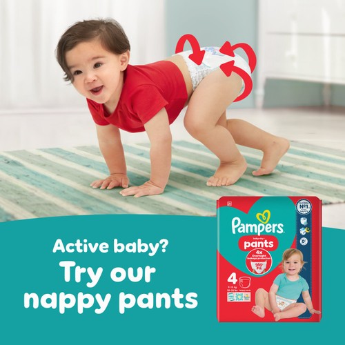 Pampers Baby-Dry Nappies, Size 4 (9-14kg) Essential Pack