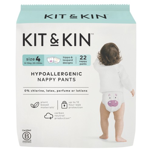 Kit & Kin Hypoallergenic Nappy Pants Size 4 (9-15kg)
