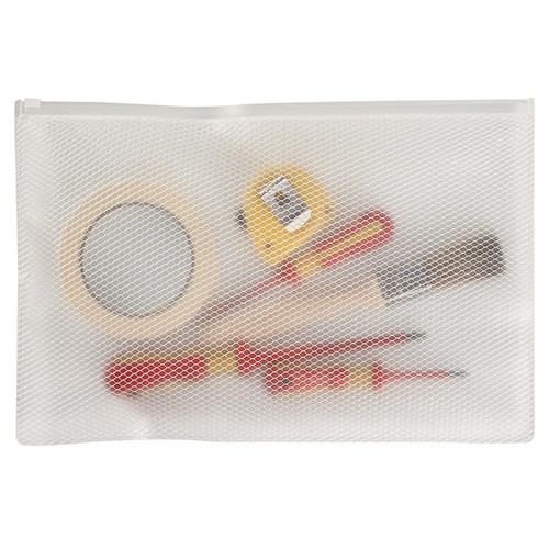 Snopake Foolscap EPPE Mesh Zippa Bag  (370x245mm) - White
