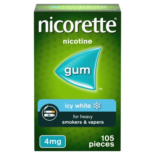 Nicorette Icy White Gum, 4 mg, 105 (Stop Smoking Aid)