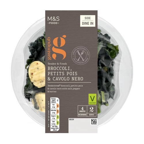 M&S Gastropub Tenderstem Broccoli Petit Pois & Cavolo Nero Side