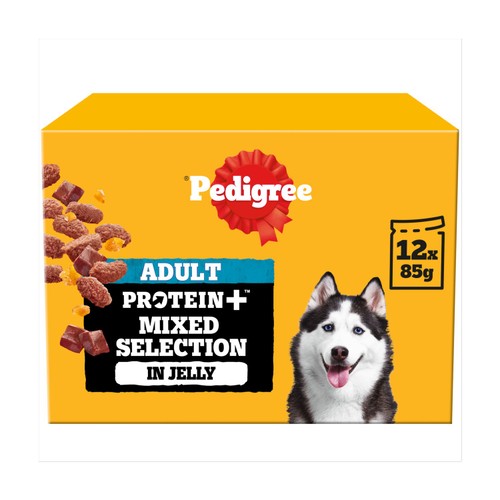 Pedigree Protein+ Adult Wet Dog Food Selection in Gravy Pouch