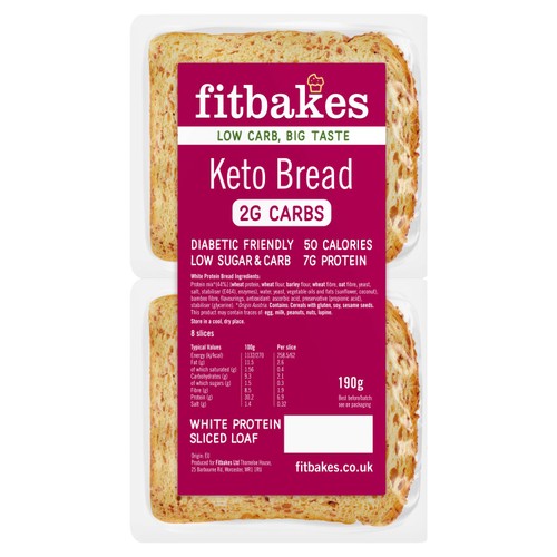 Fitbakes High Protein High Fibre Keto White Bread