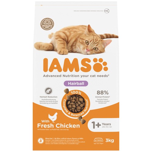 IAMS 1+ Years Hairball Dry Cat Food Chicken