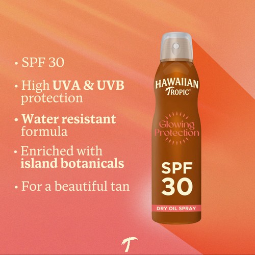 Hawaiian Tropic Glowing Protection SPF 30 Dry Oil Continuous Sun Spray