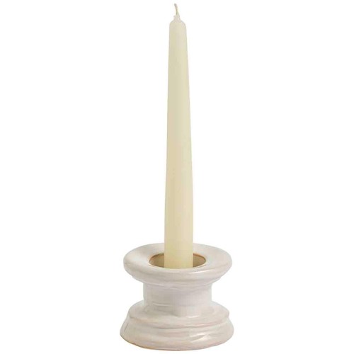 M&S Ceramic Dinner Candle & Tealight Holder, White