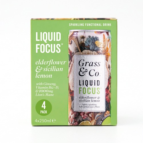 Grass & Co. Liquid FOCUS Lion's Mane Nootropic Drink 