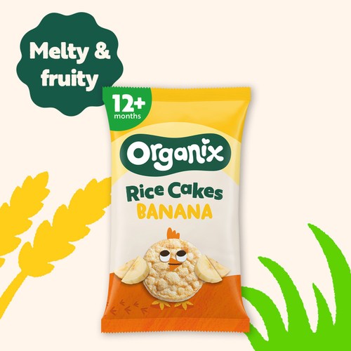 Organix Banana Rice Cake Clouds Baby Snack 12+ Months