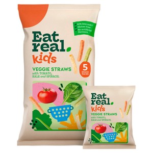 Eat Real Kids Multipack Cheese Flavour Veggie Straws Tomato Kale & Spinach 5 X 16g