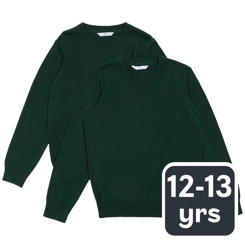 M&S Unisex 2Pk Cotton Jumper with Staynew 12-13Y