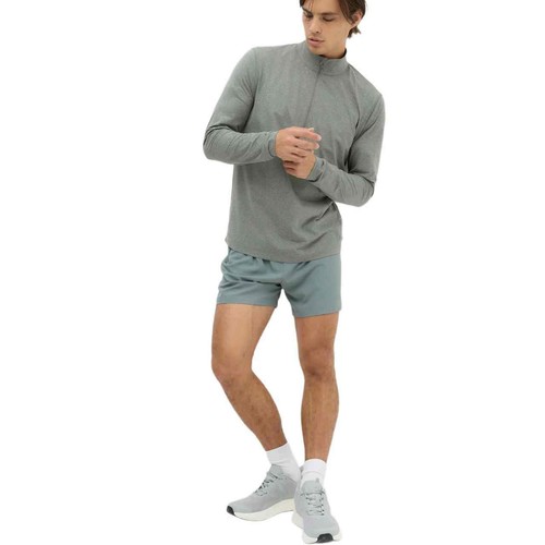 M&S Mens Funnel Neck Half Zip Top, S, Regular Dark Sage
