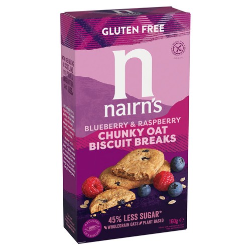 Nairn's Gluten Free Oats, Blueberry & Raspberry Chunky Biscuit Breaks