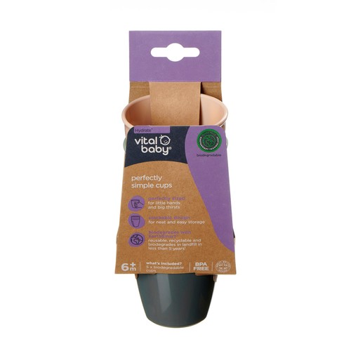 Vital Baby Hydrate Perfectly Simple Cups 5pk - natural