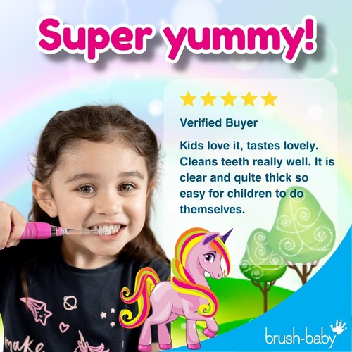 Brush-Baby Kids Natural Strawberry flavoured Unicorn Toothpaste