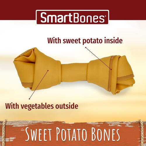 SmartBones 2 Medium Sweet Potato Rawhide Free Bone Dog Treats