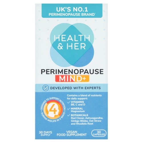 Health & Her Perimenopause Mind+ Multi-nutrient Supplement Capsules