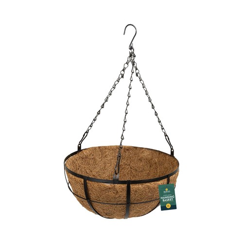 Rowan Metal Hanging Basket with Coco Liner 27cm