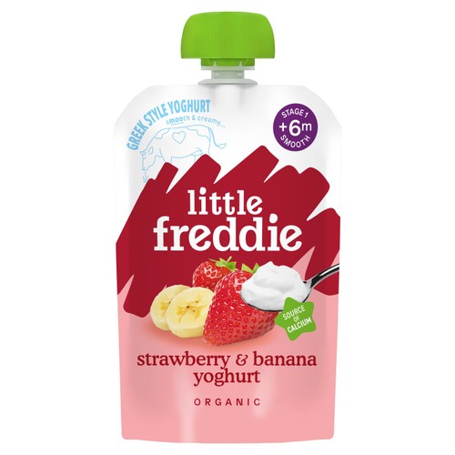 Little Freddie Organic Strawberry & Banana Yoghurt Baby Food Pouch 6+ M