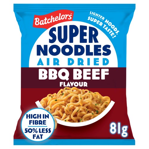 Batchelors Super Noodles Air Dried Low Fat BBQ Beef Flavour Instant Noodles