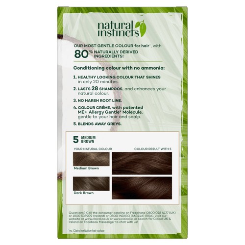 Clairol Natural Instincts Hair Dye 5 Medium Brown 