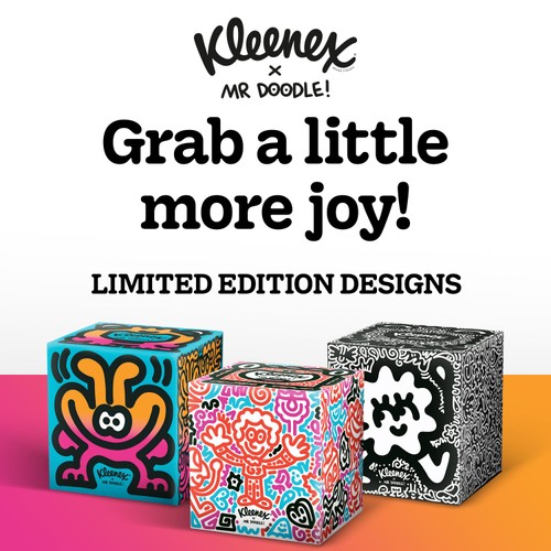Kleenex Tissues Mr Doodle Design Cube Limited Edition
