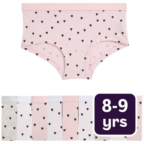 M&S 10P Core Heart Shorts, 8-9Y, Multi