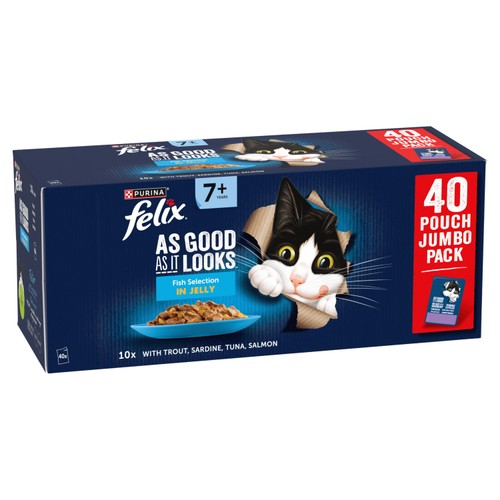 Felix As Good As it Looks Senior 7+ Fish in Jelly Wet Cat Food