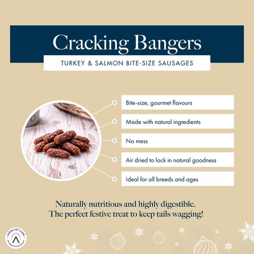 Hollings Christmas Cracker Turkey & Salmon Sausages Dog Treats