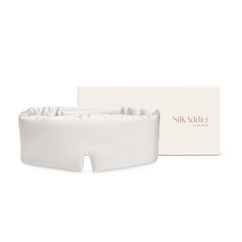 Silk Addict 100% Mulberry Sleep Mask, Ivory