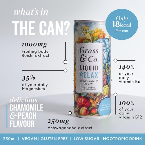 Grass & Co. Liquid RELAX Reishi Nootropic Drink