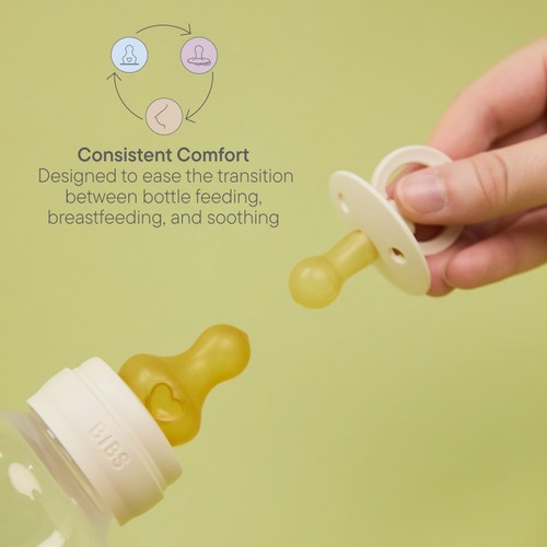 BIBS Natural Rubber Latex Slow Flow Bottle Teat 0m+