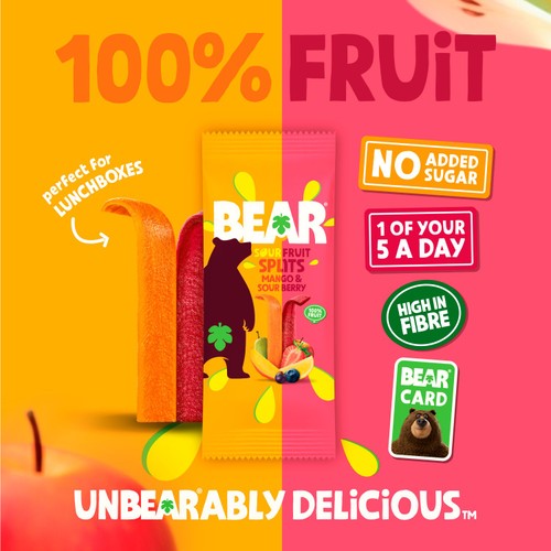 BEAR Fruit Splits Sour Berry & Mango Multipack