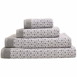 M&S Pure Cotton Repeat Links Bath Towel, Grey