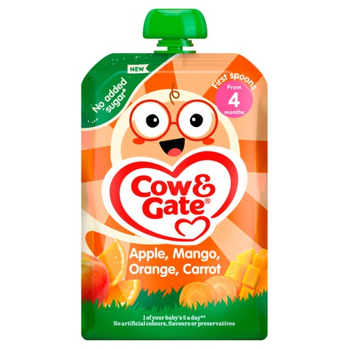 Cow Gate Fruit Pouch Apple Mango Orange Carrot Baby Food 4+