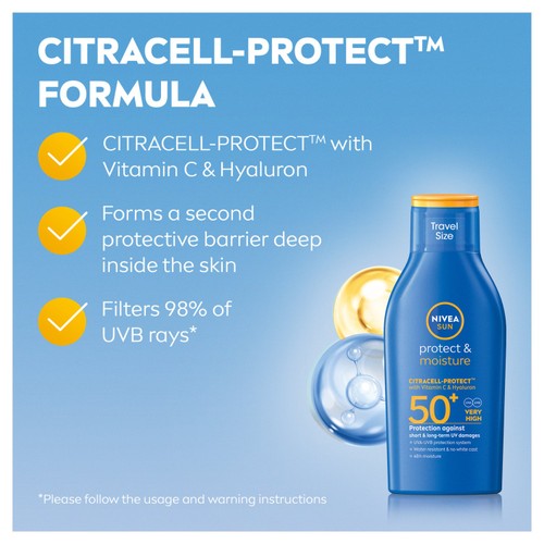 NIVEA SUN Protect & Moisture SPF 50+ Sun Lotion Travel Size