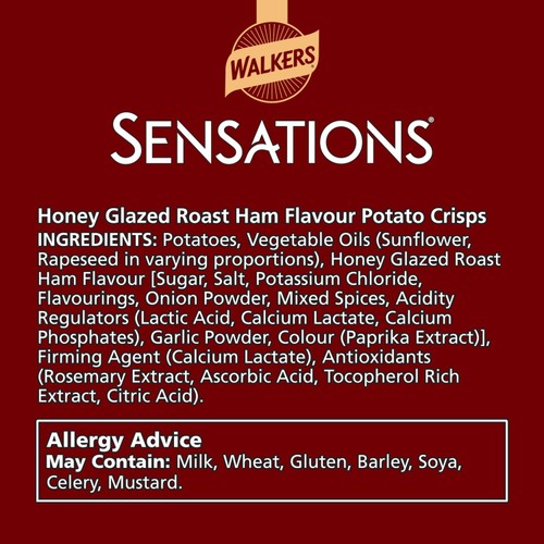 Walkers Sensations Honey Glazed Ham Sharing Bag Crisps