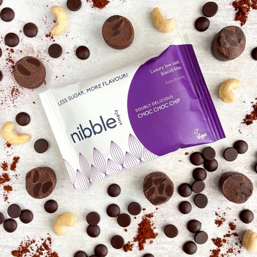 Nibble Simply Doubly Delicious Choc Choc Chip Low Carb Biscuit Bites