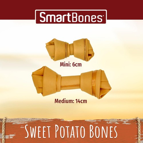 SmartBones 2 Medium Sweet Potato Rawhide Free Bone Dog Treats
