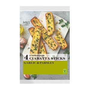 M&S 4 Garlic & Parsley Ciabatta Sticks