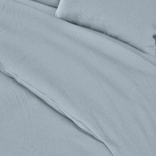 M&S Pure Brushed Cotton Bedding Set, Single, Light Blue