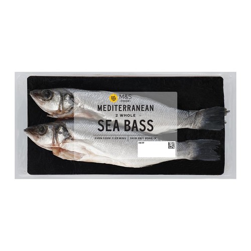 M&S 2 Whole Sea Bass