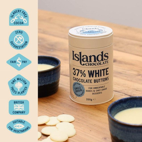 Islands Chocolate 37% White Chocolate Button Tin