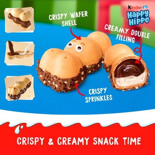 Kinder Happy Hippo Milk & Cocoa Cream Biscuits