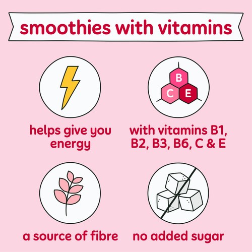 Innocent Berry Energise Super Smoothie, Strawberry & Cherry with Vitamins 