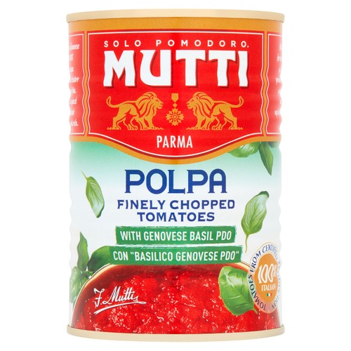 Mutti Polpa Finely Chopped Italian Tomatoes & Basil 