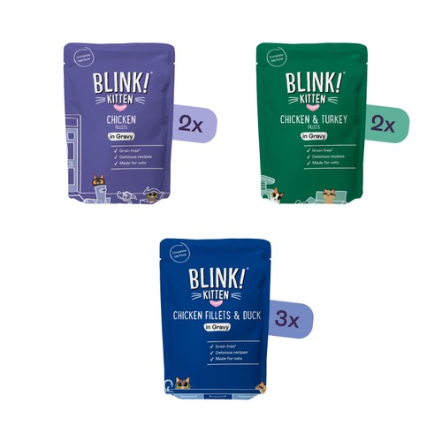 Blink Kitten Chicken Fillets Pouch Selection in Gravy