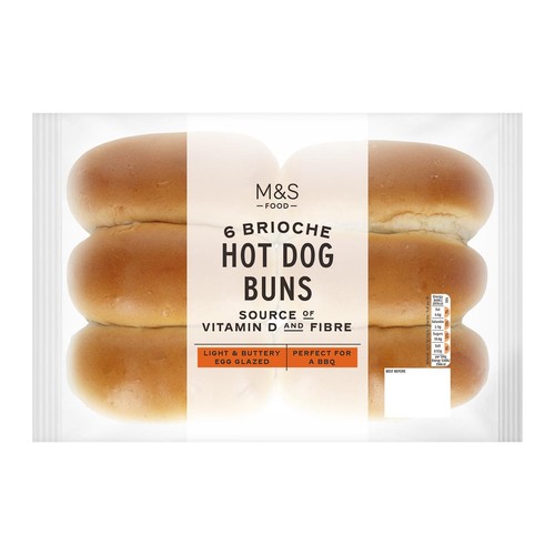 M&S 6 Brioche Hot Dog Buns