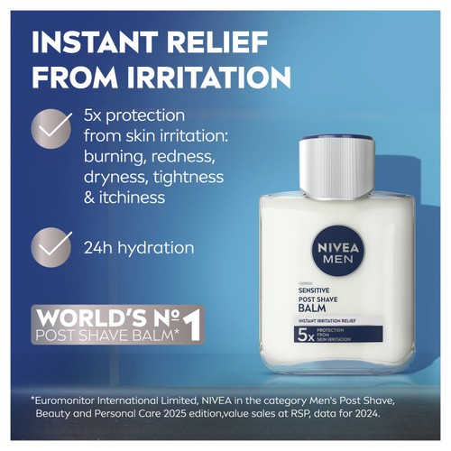 NIVEA MEN Sensitive Post Shave Balm with 0% Alcohol 