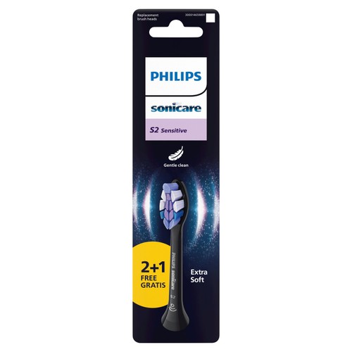 Philips Sonicare Brush Heads S2 Black 2+1 Pack